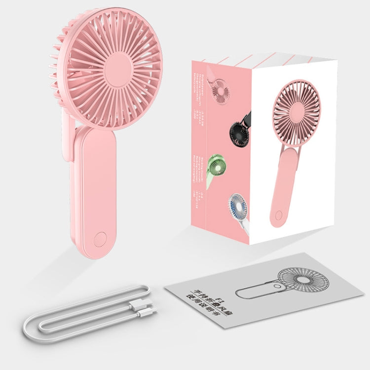 F1 USB Portable Lazy Hanging Neck Fan Mini Folding Handheld Fan(Pink) - Electric Fans by PMC Jewellery | Online Shopping South Africa | PMC Jewellery | Buy Now Pay Later Mobicred