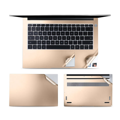 JRC 4 In 1 0.2mm Metal Texture Upper Cover Film + Bottom Cover Film + Full-Support Film + Touchpad Film Laptop Body Protective Film Sticker Set For Huawei Matebook D 14 inch (Champagne Gold) - Protector Sticker by JRC | Online Shopping South Africa | PMC Jewellery | Buy Now Pay Later Mobicred