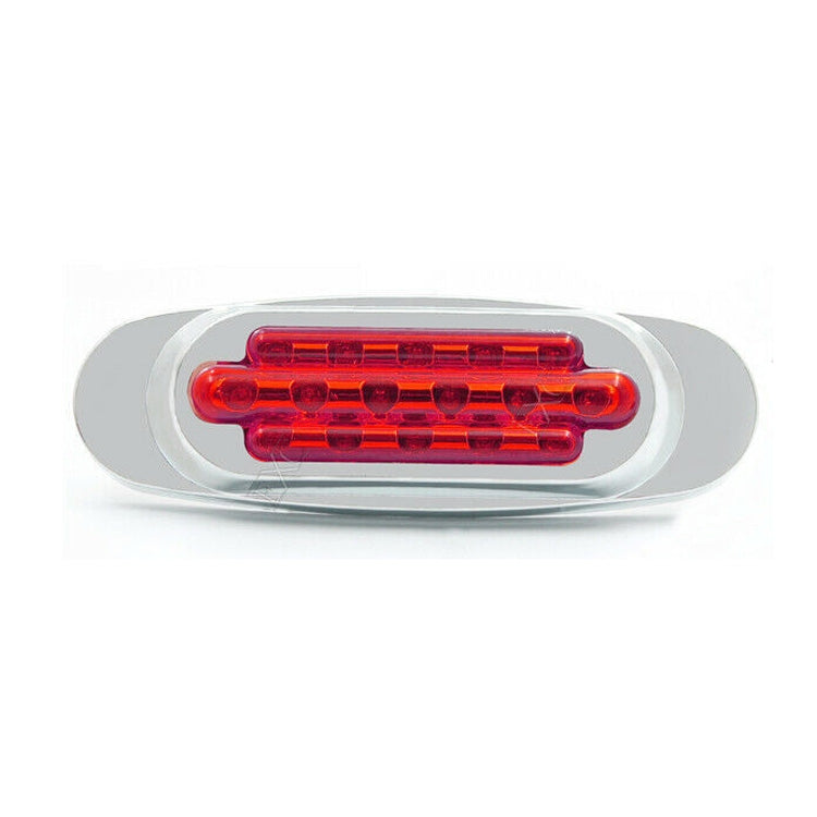 12-24V 16 LEDs Electroplating Side Lights Side Tail Lights Cargo Truck Modification Light, Colour: Red (2 Lines Always Bright) - Warning Lights by PMC Jewellery | Online Shopping South Africa | PMC Jewellery | Buy Now Pay Later Mobicred