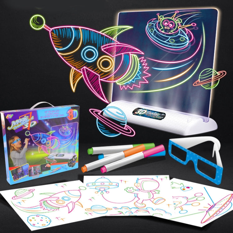 3D Fluorescent Drawing Board Magic Luminous Three-Dimensional Writing Board Graffiti Board Lighting Puzzle Children Drawing Board,Style: Large Drawing Board (Space Version) -  by PMC Jewellery | Online Shopping South Africa | PMC Jewellery | Buy Now Pay Later Mobicred