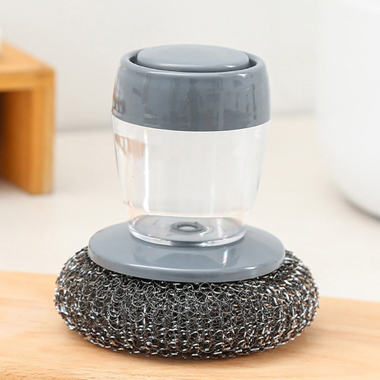 Multifunctional Push-Type Cleaning Brush Kitchen Detergent Automatic Liquid Addition Dishwashing Brush(Steel Ball Pot Brush) - Cleaning Tools by PMc TechLife | Online Shopping South Africa | PMc TechLife | Buy Now Pay Later Mobicred