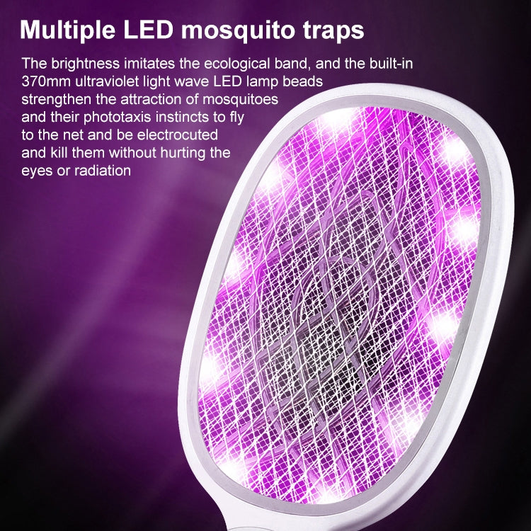 Electrical Mosquito Swatter Mosquito Killer Two-In-One USB Rechargeable Household Electrical Mosquito Swatter, Colour: LEDx6 Purple (Base Charging) - Fly Swatter by PMC Jewellery | Online Shopping South Africa | PMC Jewellery | Buy Now Pay Later Mobicred