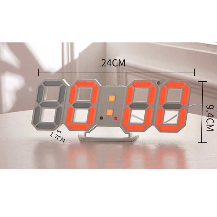 6609 3D Stereo LED Alarm Clock Living Room 3D Wall Clock, Colour: Black Frame Pink Light - Alarm Clocks by PMc TechLife | Online Shopping South Africa | PMc TechLife | Buy Now Pay Later Mobicred