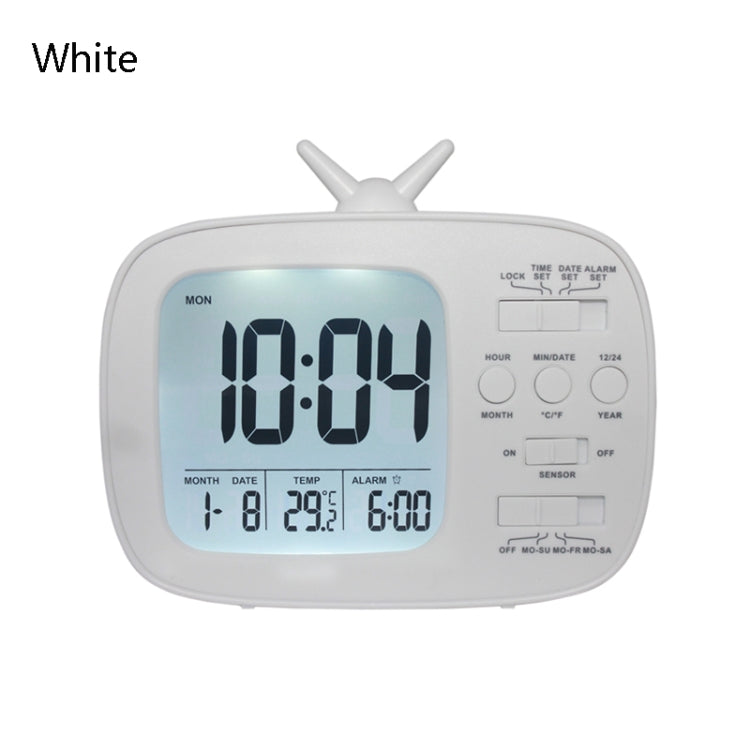 G179 Retro TV Alarm Clock Student Dormitory Bed Electronic Clock(White English Version) - Novelty Clock by PMc TechLife | Online Shopping South Africa | PMc TechLife | Buy Now Pay Later Mobicred