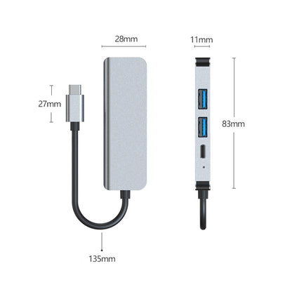 BYL-2011 4 In 1 USB-C / Type-C To 4K HDMI + USB 3.0 + USB 2.0 + PD USB-C / Type-C Charging Ports Multifunctional HUB Docking Station - USB HUB by PMC Jewellery | Online Shopping South Africa | PMC Jewellery | Buy Now Pay Later Mobicred