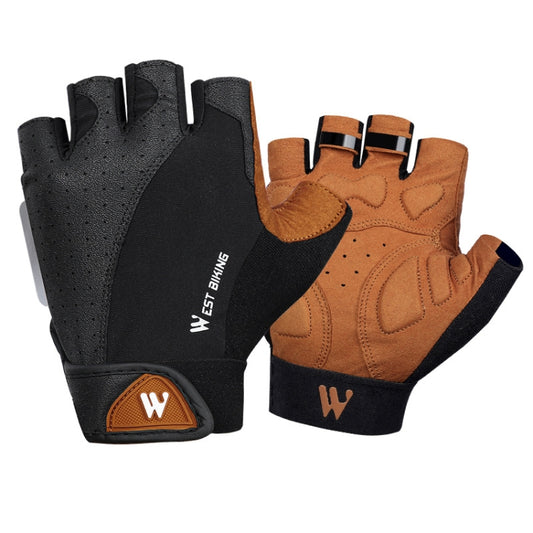 WEST BIKING YP0211196 Half-Finger Shock-Absorbing Anti-Skid Motorcycle Bike Gloves Riding Equipment, Size: L(Black Yellow) - Cycling Gloves by WEST BIKING | Online Shopping South Africa | PMC Jewellery | Buy Now Pay Later Mobicred