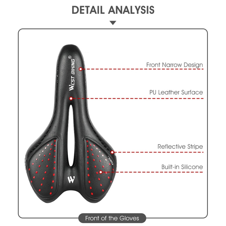 WEST BIKING YP0801086 Silicone Thickened Soft And Comfortable Bicycle Seat(Black) - free shipping - PMc TechLife - Order now!
