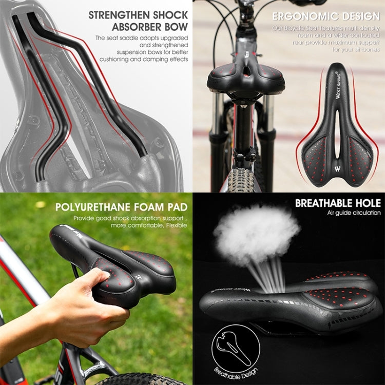 WEST BIKING YP0801086 Silicone Thickened Soft And Comfortable Bicycle Seat(Black) - free shipping - PMc TechLife - Order now!