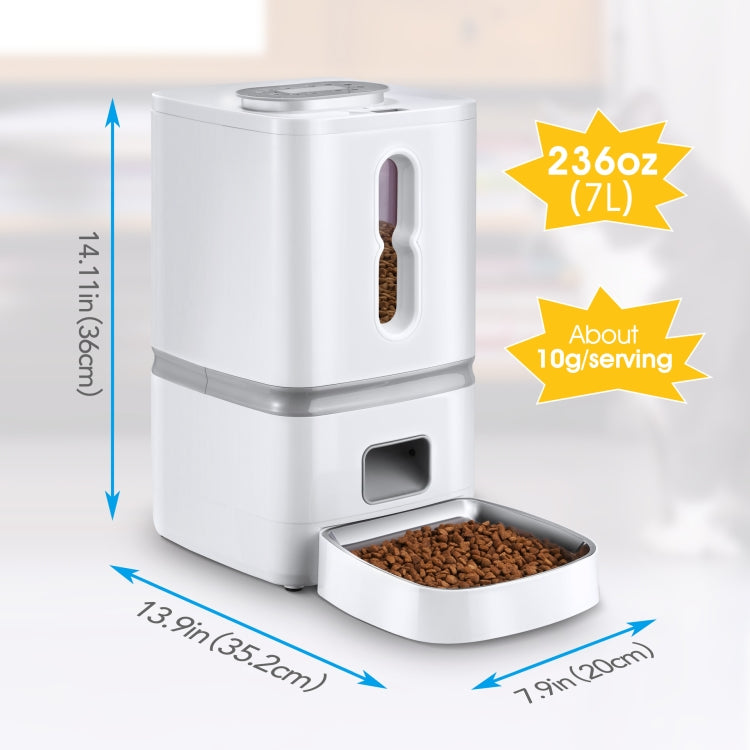 7L Smart Pet Feeder Timed Quantitative Large Window Cat And Dog Food Dispenser, Plug Type: EU Plug - Food Bowls by PMC Jewellery | Online Shopping South Africa | PMC Jewellery