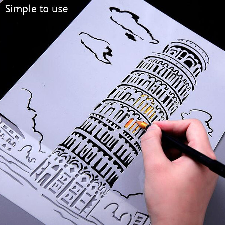 8 Five-storied Pagoda Construction Series Painting Template Theme City A4 Label Template - Art Supplies by PMC TechLife | Online Shopping South Africa | PMC TechLife | Buy Now Pay Later Mobicred