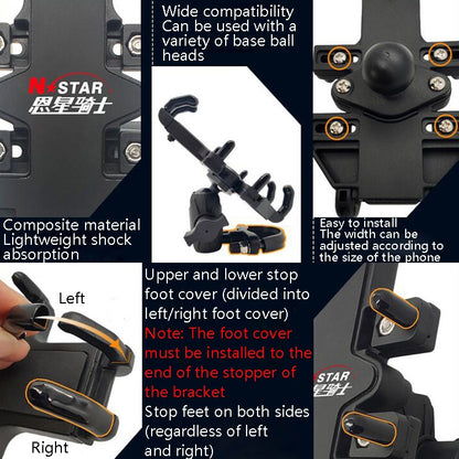 N-STAR Motorcycle Bicycle Composite Version Of Mobile Phone Bracket Multifunctional Accessories Lightweight Riding Equipment(L-shaped Ball Head) - Holders by N-STAR | Online Shopping South Africa | PMC Jewellery | Buy Now Pay Later Mobicred