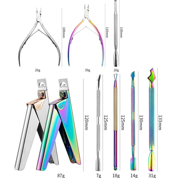 FABIYAN Nail Art Scissors Set Stainless Steel Nail Clippers Dead Skin Scissors Remover Steel Push, Specification: Set 3 - Nail Clipper by FABIYAN | Online Shopping South Africa | PMC Jewellery | Buy Now Pay Later Mobicred