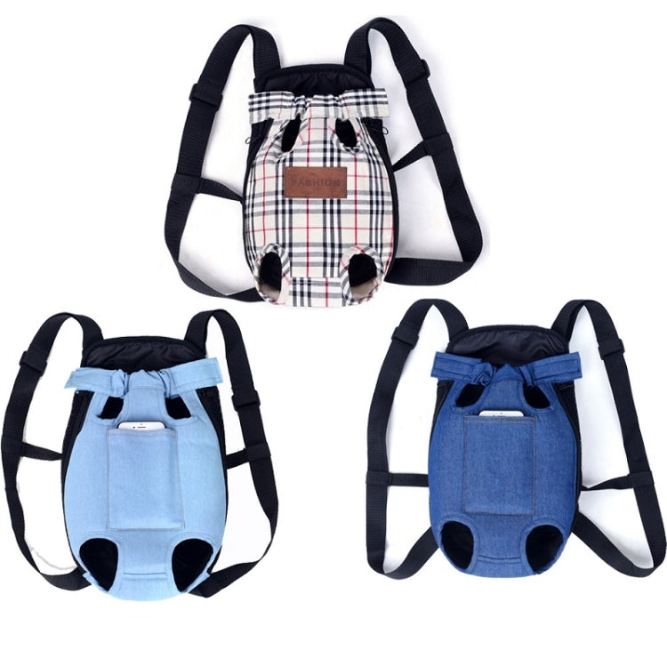 Dog Going Out Foldable On Chest Backpack Pet Carrier Bag, Colour: Blue Denim (Four Seasons)(S) - Pet Bags by PMC Jewellery | Online Shopping South Africa | PMC Jewellery