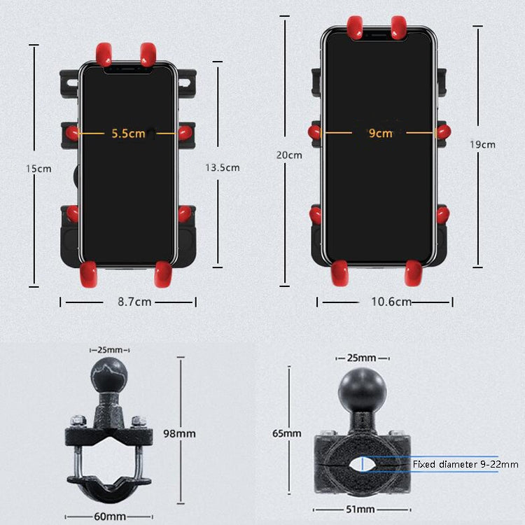 Motorcycle Metal Navigation Mobile Phone Bracket,Style: Rearview Mirror Installation (Hand Twist) - Holder by PMC Jewellery | Online Shopping South Africa | PMC Jewellery | Buy Now Pay Later Mobicred