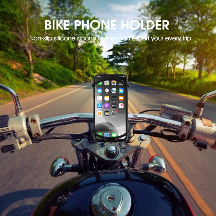 Multifunctional Silicone Bicycle Mobile Phone Holder Motorcycle Riding Navigation Fixed Bracket(Black) - Holders by PMC TechLife | Online Shopping South Africa | PMC TechLife | Buy Now Pay Later Mobicred