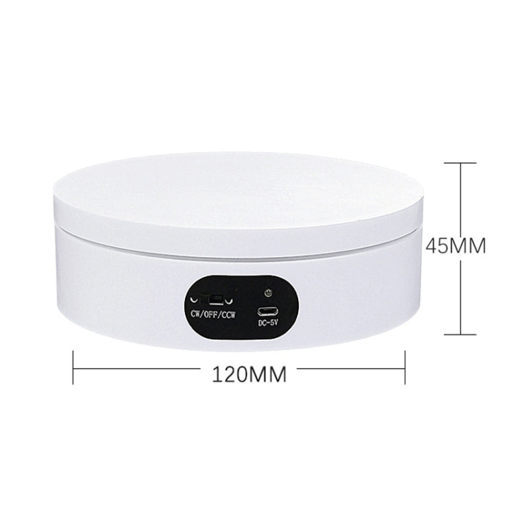 ND120 USB Automatic Rotating Camera Table Hand-Made Panoramic Display Table Turntable(White) -  by PMC TechLife | Online Shopping South Africa | PMC TechLife | Buy Now Pay Later Mobicred