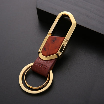 JOBON ZB-106A Business Men Metal Keychain Double Loop Car Pendant Keychain(Golden) - Key Rings by JOBON | Online Shopping South Africa | PMC Jewellery | Buy Now Pay Later Mobicred