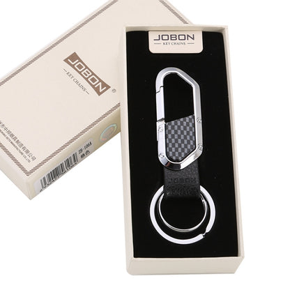 JOBON ZB-106A Business Men Metal Keychain Double Loop Car Pendant Keychain(Black Nickel) - Key Rings by JOBON | Online Shopping South Africa | PMC Jewellery | Buy Now Pay Later Mobicred