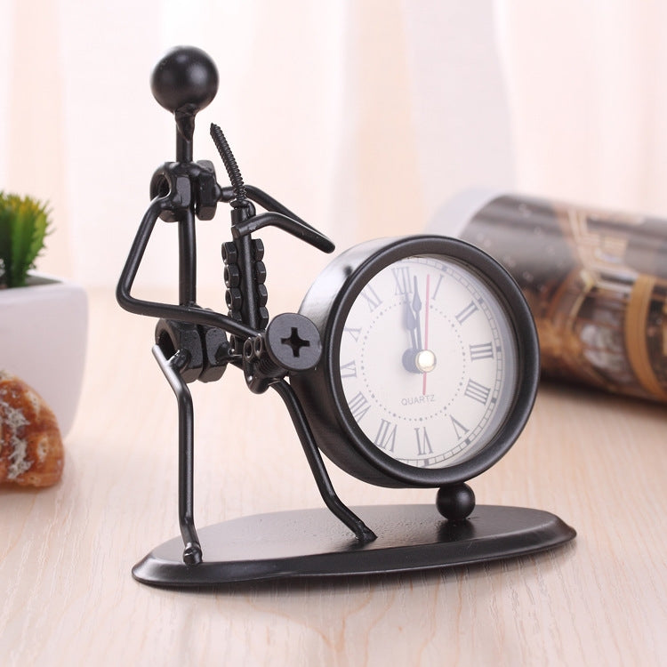 Iron Stainless Steel Small Table Clock Retro Personality Clock Birthday Gift(C69 Saxophone Clock) - Novelty Clock by PMc TechLife | Online Shopping South Africa | PMc TechLife | Buy Now Pay Later Mobicred