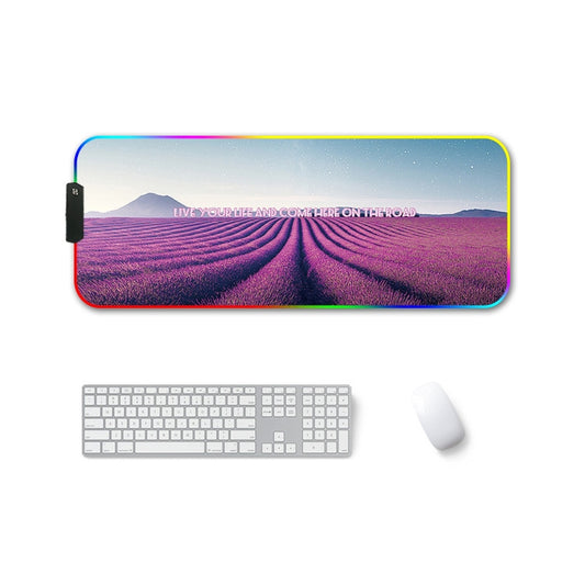 250x350x4mm F-01 Rubber Thermal Transfer RGB Luminous Non-Slip Mouse Pad(Lavender) - Mouse Pads by PMC Jewellery | Online Shopping South Africa | PMC Jewellery | Buy Now Pay Later Mobicred