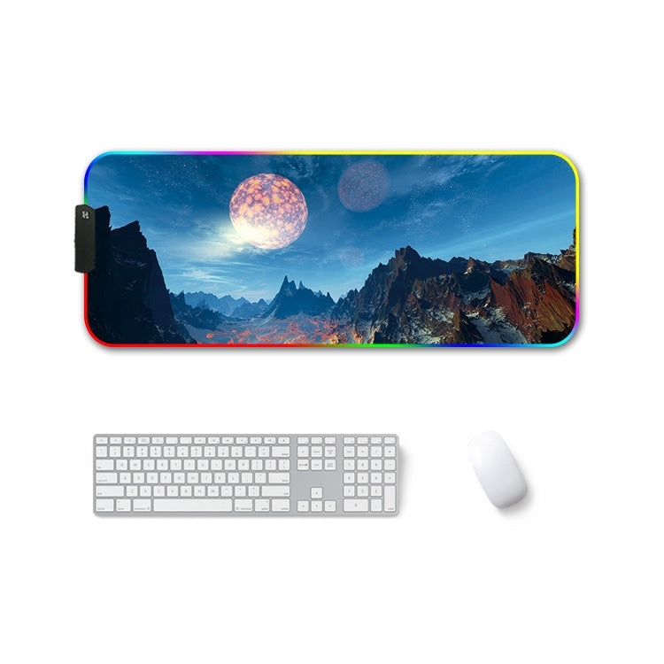 300x350x4mm F-01 Rubber Thermal Transfer RGB Luminous Non-Slip Mouse Pad(Snow Peak) - Mouse Pads by PMC Jewellery | Online Shopping South Africa | PMC Jewellery | Buy Now Pay Later Mobicred