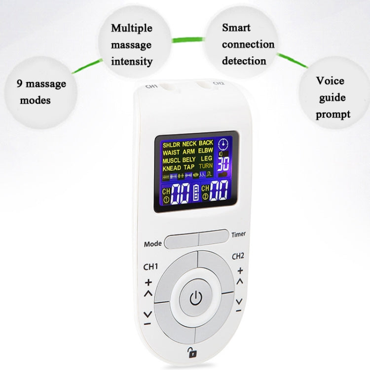 100B 12-mode Digital Meridian Physiotherapy Instrument Electronic Acupoint Pulse Acupuncture Massager, Specification: Battery Type(White) - Massage & Relaxation by PMC Jewellery | Online Shopping South Africa | PMC Jewellery