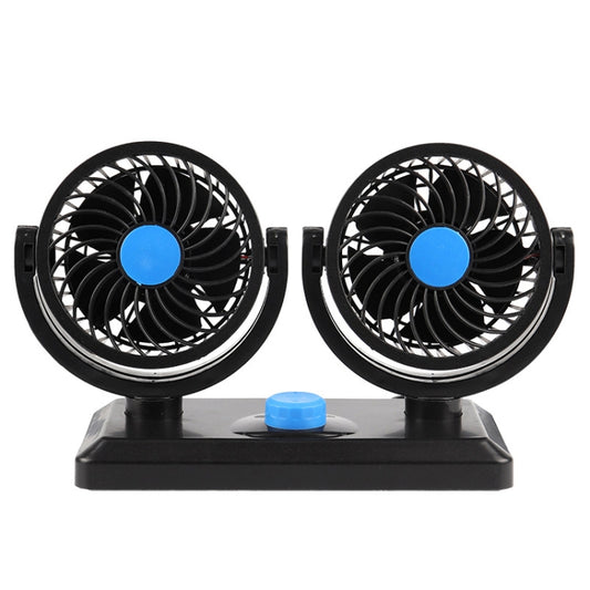 Car Fan Portable Mini Adjustable Car Double-Headed Electric Fan, Colour: Blue 12V Cigarette Lighter - Heating & Fans by PMC Jewellery | Online Shopping South Africa | PMC Jewellery | Buy Now Pay Later Mobicred