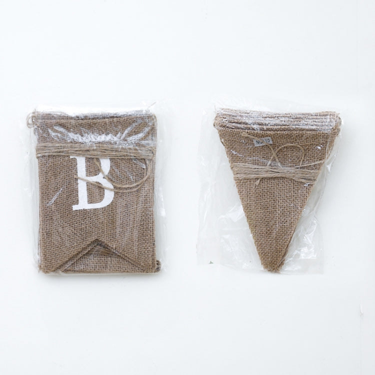 2 PCS Swallowtail Burlap First Birthday Flags Mori Series Party Flags Specification: Burlap Triangle Flag - Holiday Decorations by PMC Jewellery | Online Shopping South Africa | PMC Jewellery