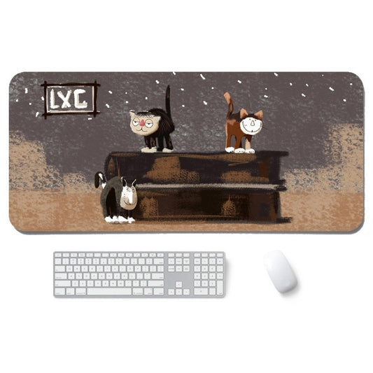 400x900x4mm illustration Cartoon Pattern Waterproof Non-Slip Mouse Pad(Three Cats) - Mouse Pads by PMC Jewellery | Online Shopping South Africa | PMC Jewellery | Buy Now Pay Later Mobicred