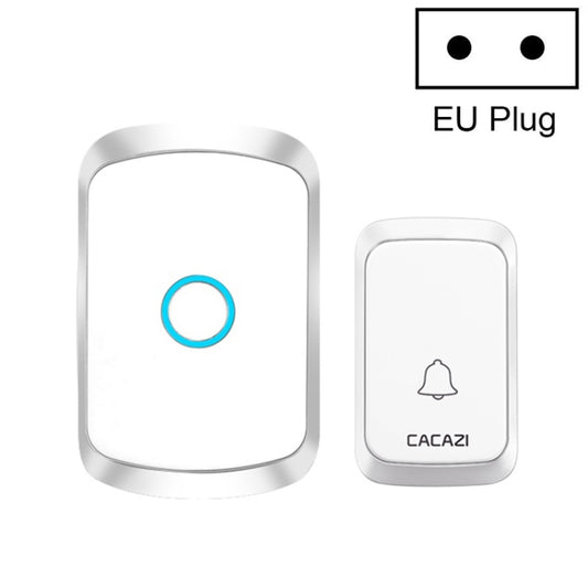 CACAZI A50 1 For 1 Wireless Music Doorbell without Battery, Plug:EU Plug(White) - Wireless Doorbell by CACAZI | Online Shopping South Africa | PMC Jewellery | Buy Now Pay Later Mobicred