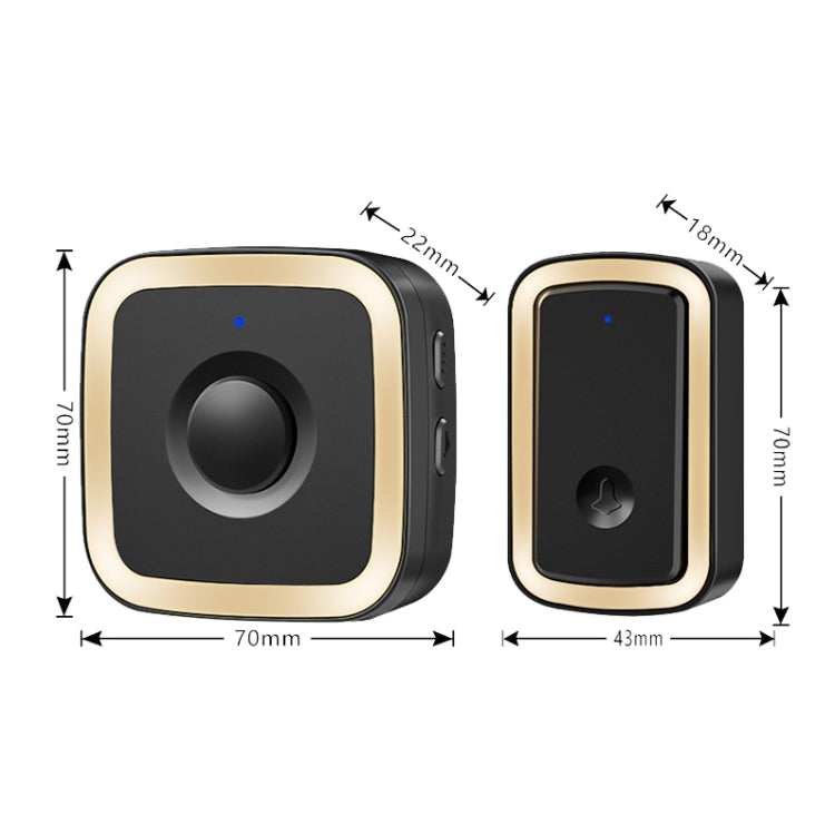 CACAZI A58 1 For 1 Smart Wireless Doorbell without Battery, Plug:EU Plug(Gold) - Wireless Doorbell by CACAZI | Online Shopping South Africa | PMC Jewellery | Buy Now Pay Later Mobicred