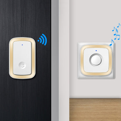 CACAZI A58 1 For 1 Smart Wireless Doorbell without Battery, Plug:US Plug(Gold) - Wireless Doorbell by CACAZI | Online Shopping South Africa | PMC Jewellery