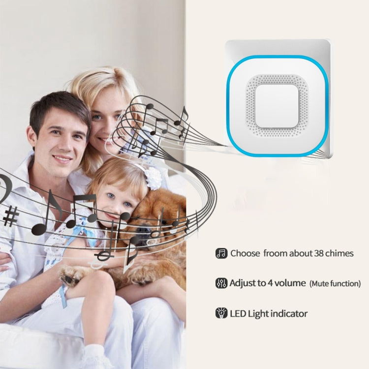 CACAZI V028F Wireless Music Doorbell without Battery, Plug:EU Plug(White) - Wireless Doorbell by CACAZI | Online Shopping South Africa | PMC TechLife | Buy Now Pay Later Mobicred