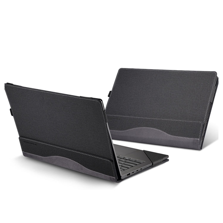 For Samsung Galaxy Book 3 Pro 14 Inch Leather Laptop Anti-Fall Protective Case(Black) - 14.1 inch by PMC Jewellery | Online Shopping South Africa | PMC Jewellery | Buy Now Pay Later Mobicred