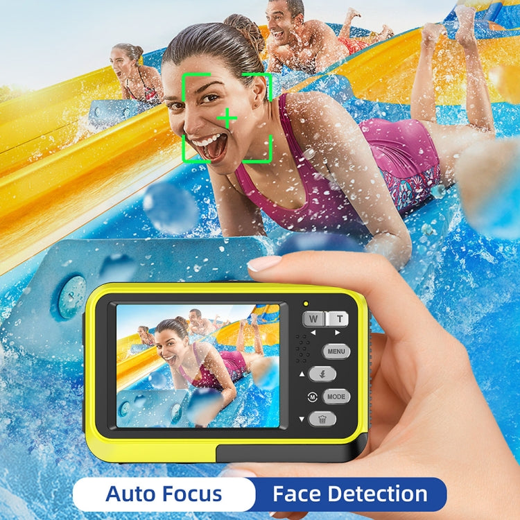 WDC901 3.5m Waterproof 48MP HD Dual Screen Outdoor Sports Digital Camera UK Plug(Yellow) - Children Cameras by PMC Jewellery | Online Shopping South Africa | PMC Jewellery | Buy Now Pay Later Mobicred