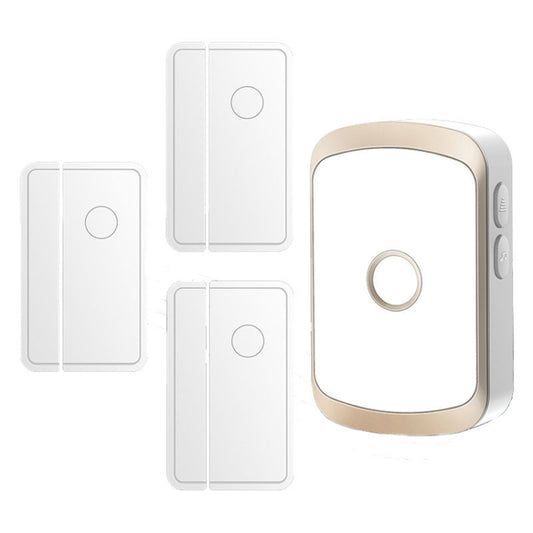 CACAZI M20 1 For 3 Split Type Door Opening Sensor Reminder Smart Wireless Doorbell Alarm, Style: US Plug(Gold) - Wireless Doorbell by CACAZI | Online Shopping South Africa | PMC Jewellery | Buy Now Pay Later Mobicred