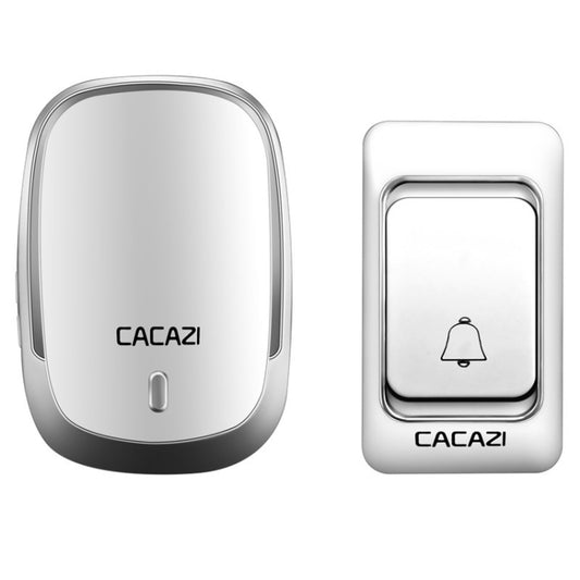 CACAZI Smart Waterproof Music Wireless Doorbell Multifunctional Pager, Style: US Plug(Silver) - Wireless Doorbell by CACAZI | Online Shopping South Africa | PMC Jewellery