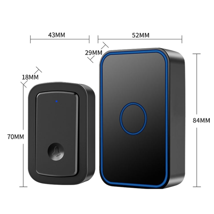 CACAZI  A19 1 For 3 Wireless Music Doorbell without Battery, UK Plug(Black) - Wireless Doorbell by CACAZI | Online Shopping South Africa | PMC Jewellery