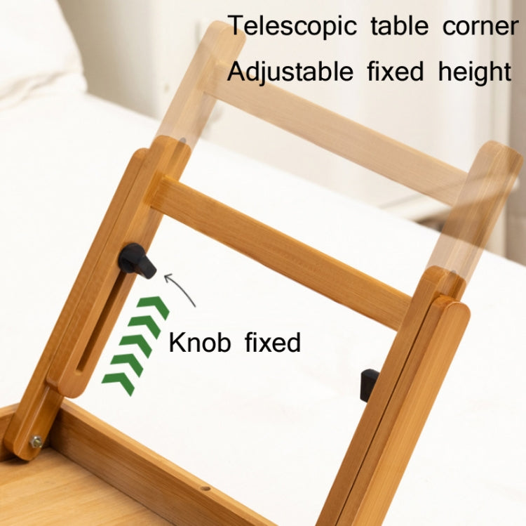 741ZDDNZ Bed Use Folding Height Adjustable Laptop Desk Dormitory Study Desk, Specification: Classic Tea Color 64cm Thick Bamboo - Laptop Stand by PMC Jewellery | Online Shopping South Africa | PMC Jewellery | Buy Now Pay Later Mobicred