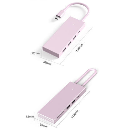 Blueendless 4K60Hz + Data Port Type-C Docking Station USB3.0 Splitter, Spec: 6-in-1 Pink - USB HUB by Blueendless | Online Shopping South Africa | PMC Jewellery | Buy Now Pay Later Mobicred