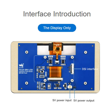 Waveshare 7 inch 800×480 IPS Capacitive Touch Display, DSI Interface, 5-Point Touch with Case - LCD & LED Display Module by Waveshare | Online Shopping South Africa | PMC Jewellery | Buy Now Pay Later Mobicred