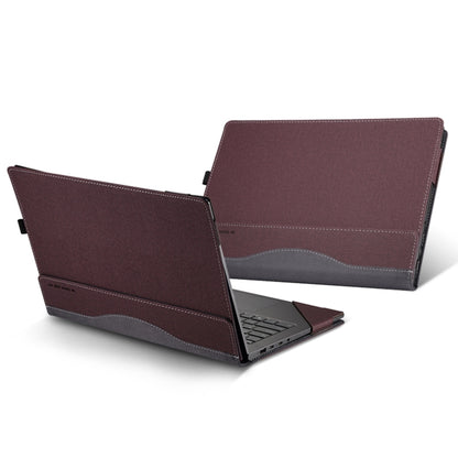 For Samsung Galaxy Book 2 360 13.3 Inch Leather Laptop Anti-Fall Protective Case With Stand(Wine Red) - 13.3 inch by PMC Jewellery | Online Shopping South Africa | PMC Jewellery | Buy Now Pay Later Mobicred