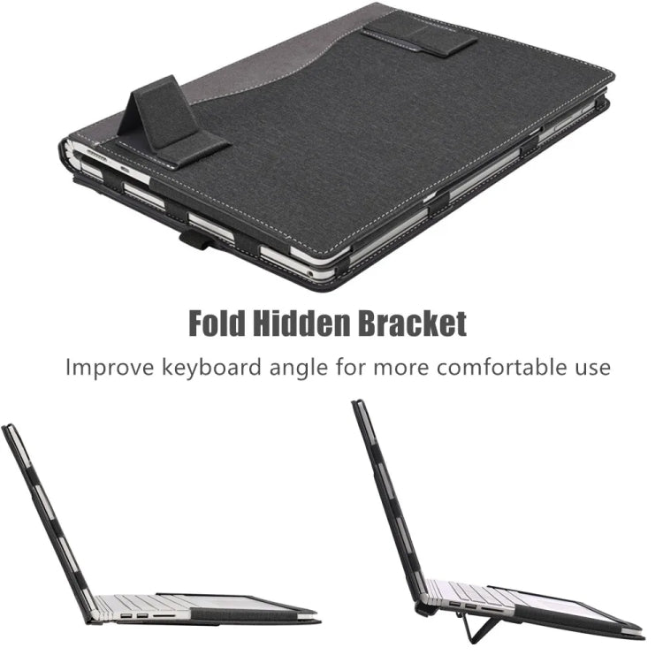 For Samsung Galaxy Book Flex 2020 13.3 Inch Leather Laptop Anti-Fall Protective Case With Stand(Black) - 13.3 inch by PMC Jewellery | Online Shopping South Africa | PMC Jewellery | Buy Now Pay Later Mobicred