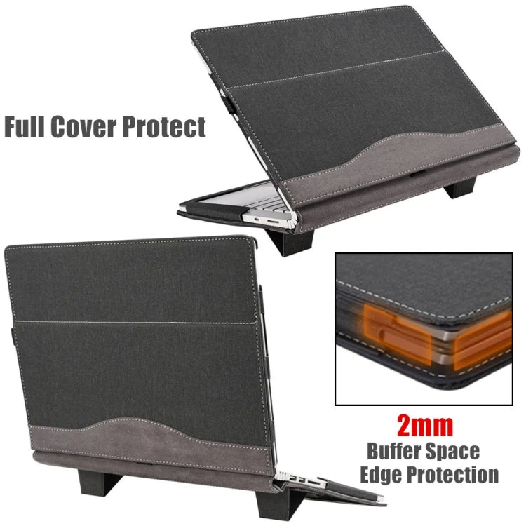 For Samsung Galaxy Book 2 360 13.3 Inch Leather Laptop Anti-Fall Protective Case With Stand(Black) - 13.3 inch by PMC Jewellery | Online Shopping South Africa | PMC Jewellery | Buy Now Pay Later Mobicred