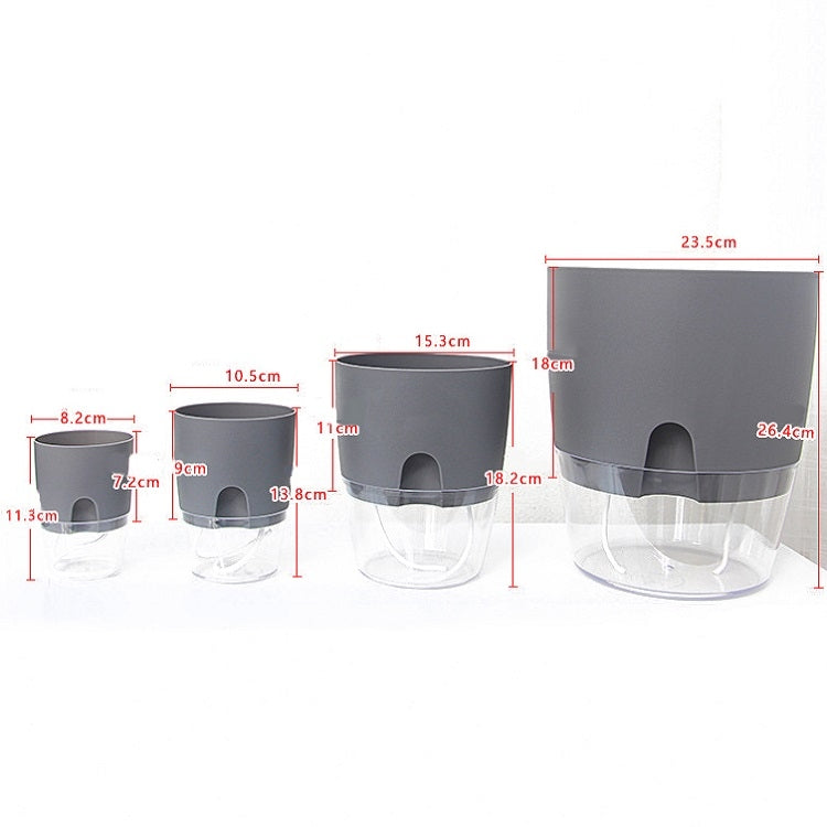 Transparent Plastic Double-Layer Water Storage Automatic Water-Absorbing Flowerpot, Size: A707 Caliber 15.3cm(White Transparent Basin) - Flower Pots & Planters by PMc TechLife | Online Shopping South Africa | PMc TechLife | Buy Now Pay Later Mobicred