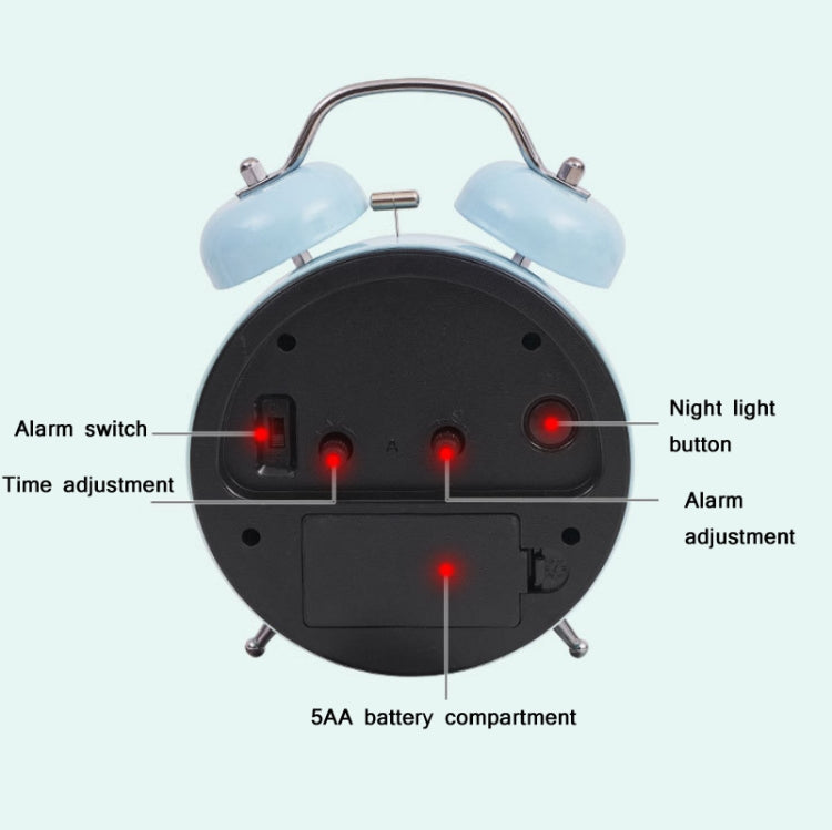 Student Cute Style Bell Alarm Clock Bedside Mute Clock With Light Specification��� Y34 3 Inch (Blue) - Alarm Clocks by PMc TechLife | Online Shopping South Africa | PMc TechLife | Buy Now Pay Later Mobicred