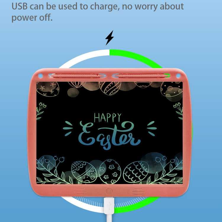 15inch Charging Tablet Doodle Message Double Writing Board LCD Children Drawing Board, Specification: Colorful Lines (Pink) -  by PMC TechLife | Online Shopping South Africa | PMC TechLife | Buy Now Pay Later Mobicred
