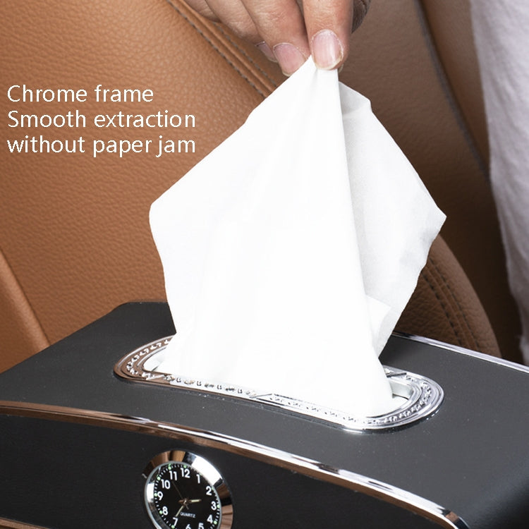 Car Clock Tissue Box Multi-Function Vehicle Instrument Table Paper Towel Box, Style: Clock+Parking Card (Green) - Tissue Boxes by PMC TechLife | Online Shopping South Africa | PMC TechLife | Buy Now Pay Later Mobicred