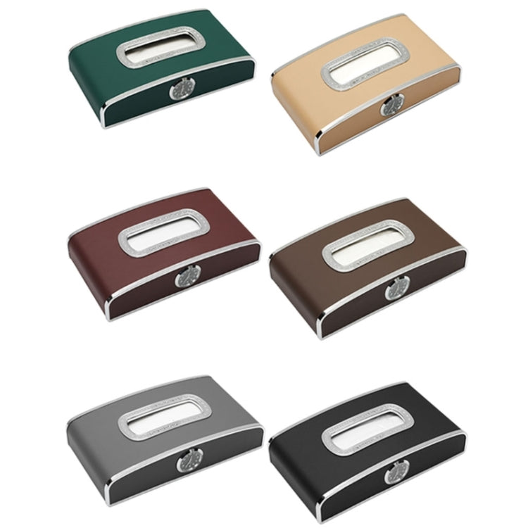 Car Clock Tissue Box Multi-Function Vehicle Instrument Table Paper Towel Box, Style: With Clock (Ivory) - Tissue Boxes by PMC TechLife | Online Shopping South Africa | PMC TechLife | Buy Now Pay Later Mobicred