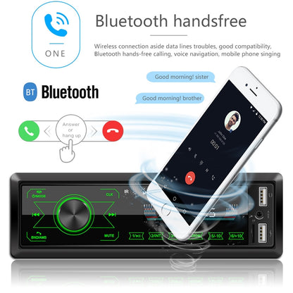 A2818 Car Bluetooth Speakerphone Car MP3 Player Function Touch Double U Disk Colorful Lights Radio, Specification: Standard+8G Memory Card - Car MP3 & MP4 & MP5 by PMC Jewellery | Online Shopping South Africa | PMC Jewellery | Buy Now Pay Later Mobicred